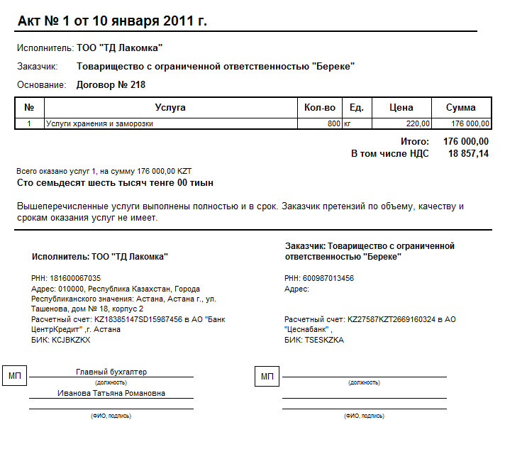 Act работа