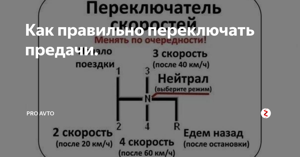 Правильное переключение скоростей (для новичков)