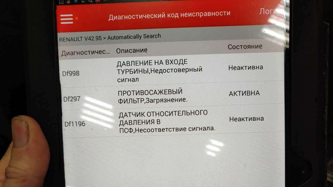 Коды ошибок и индикаторы неисправностей на рено дастере
