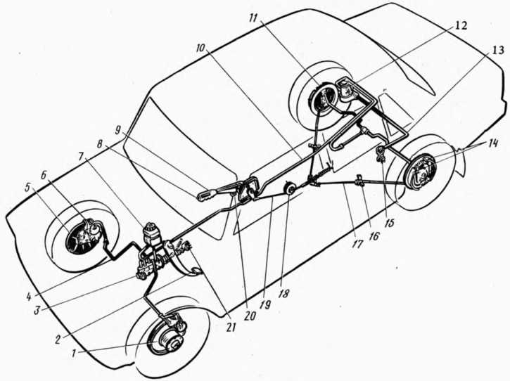 Схема тормозной системы ваз 2106