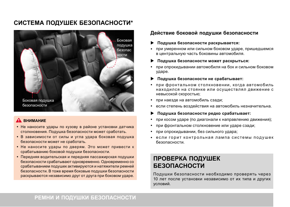 Подушки безопасности в автомобиле