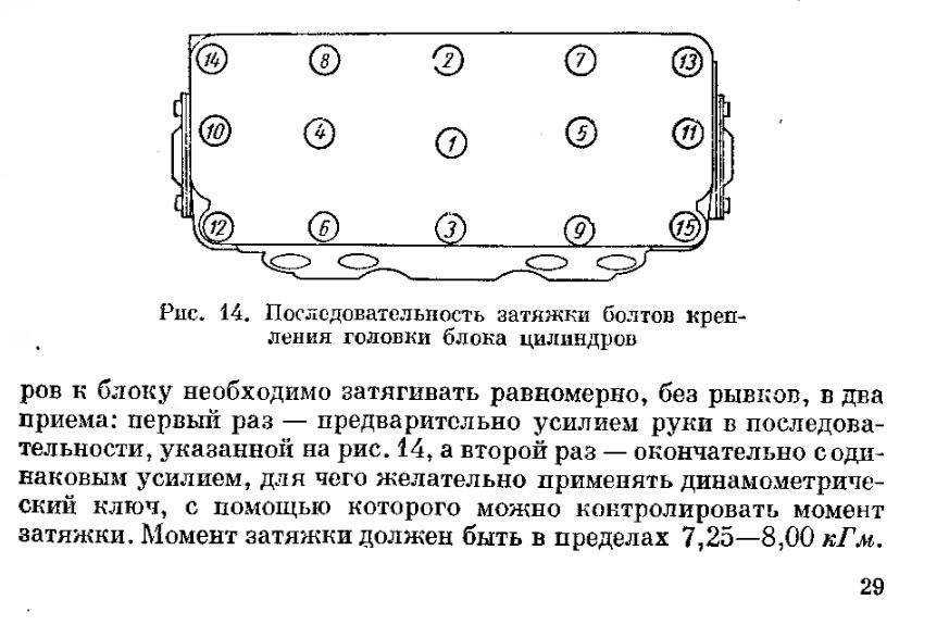 Порядок и момент затяжки гбц на ваз 2109 - схема протяжки