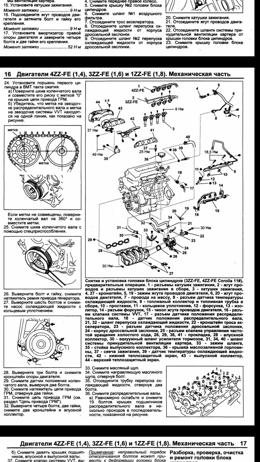 Toyota 3zz-fe (1.6 l, vvti, dohc) engine: review, specs, service data