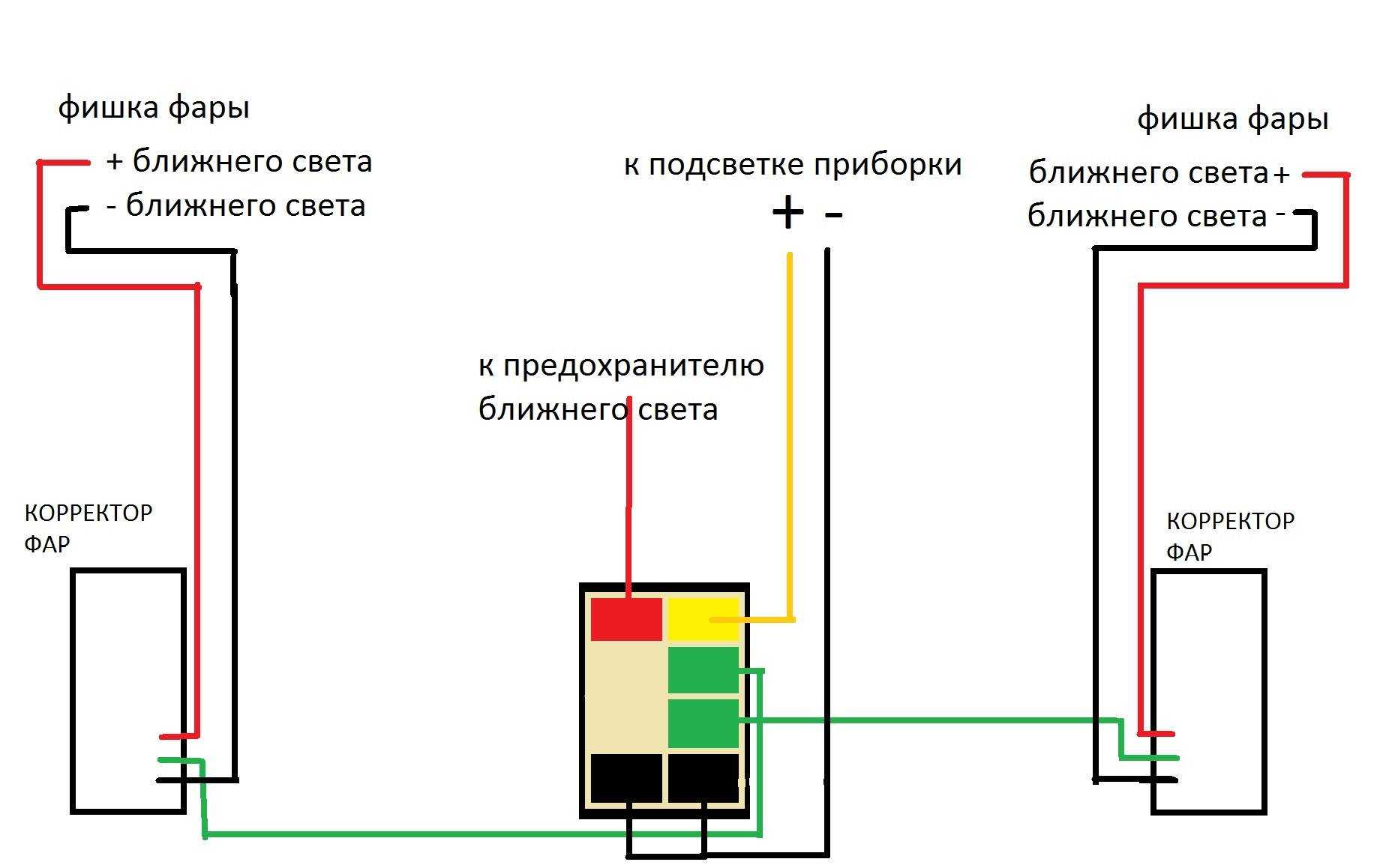 Корректор фар: принцип работы, устройство, установка, схема подключения
