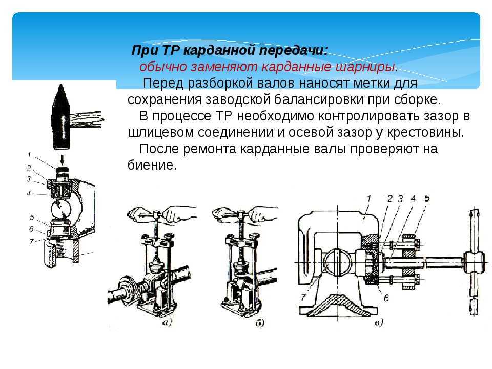 Характерные неисправности карданной передачи внешние признаки способы устранения